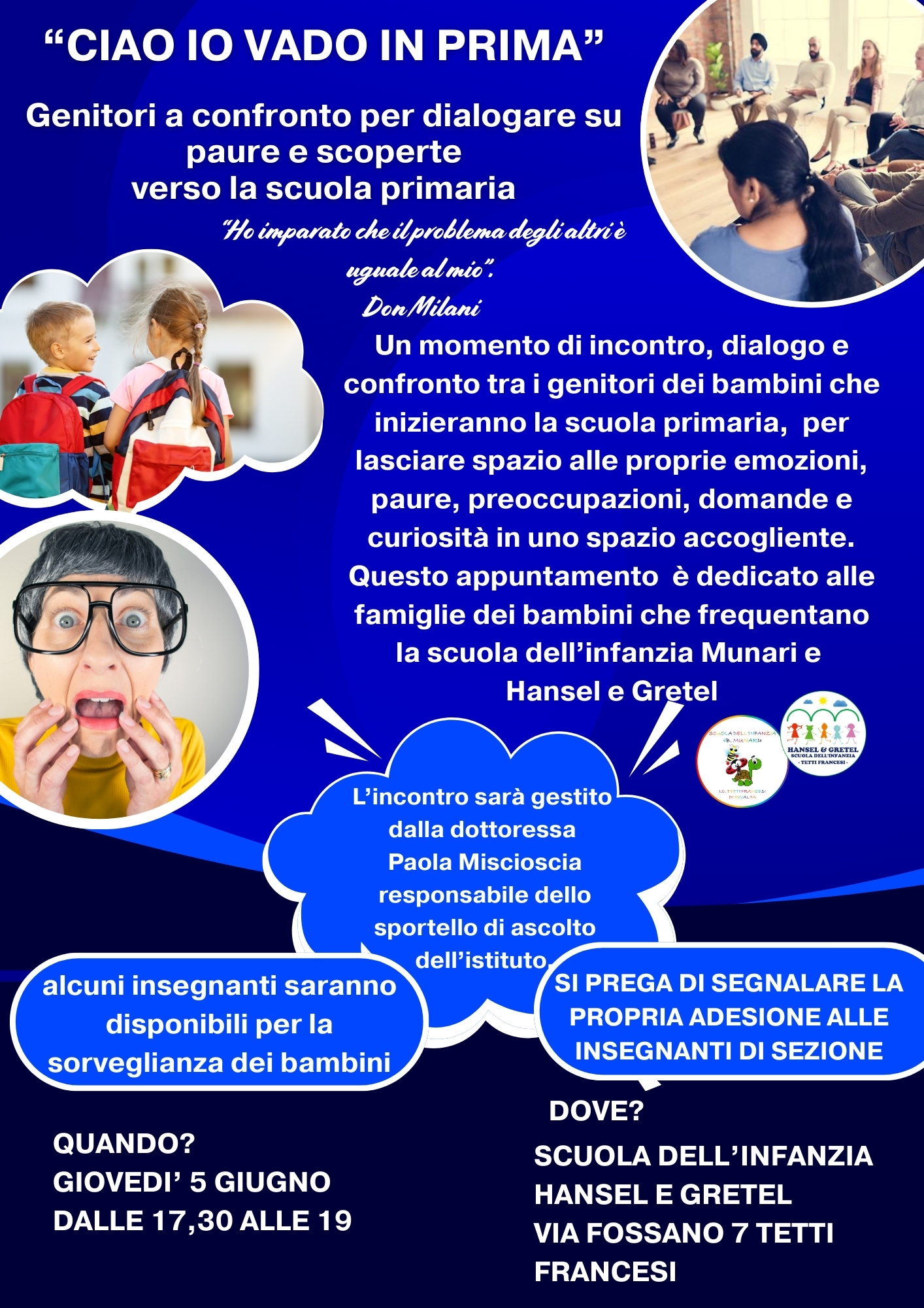 "Ciao io vado in prima"