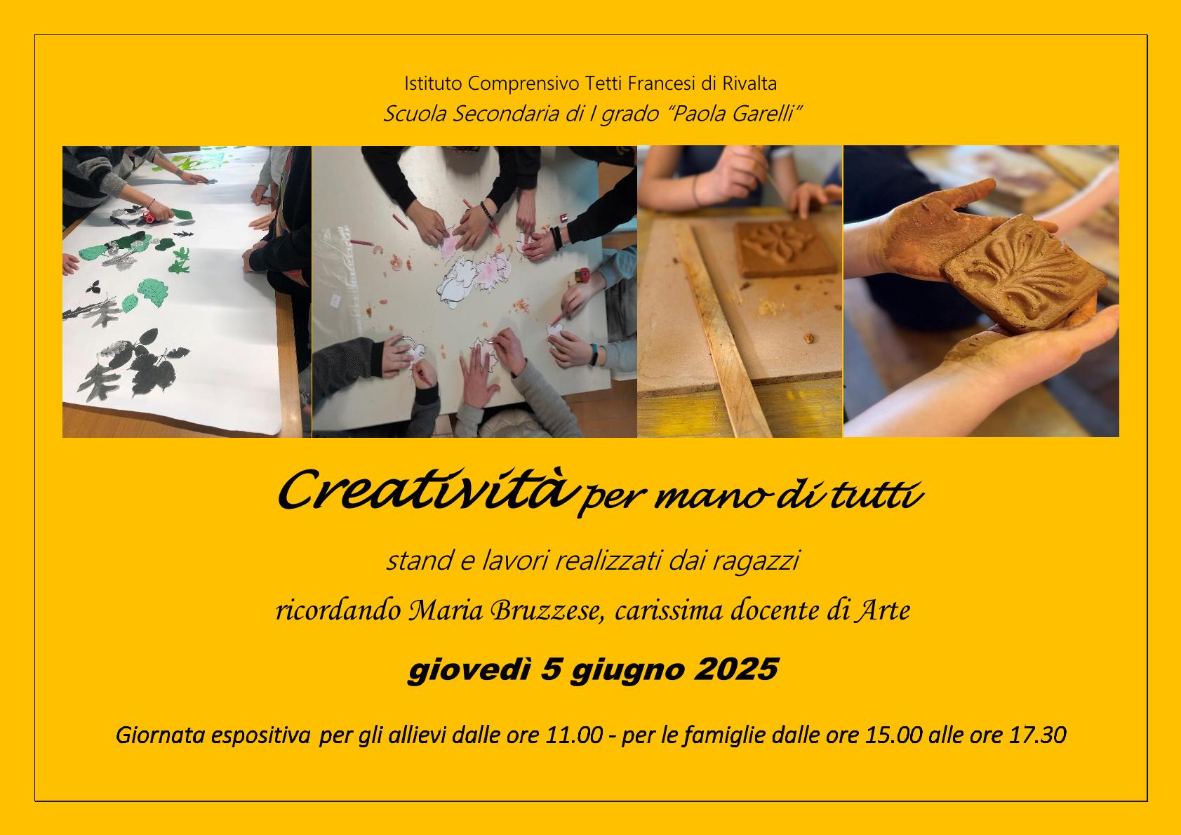 Mostra - Creatività 5 giugno 2025 - Scuola secondaria di 1° grado Garelli
