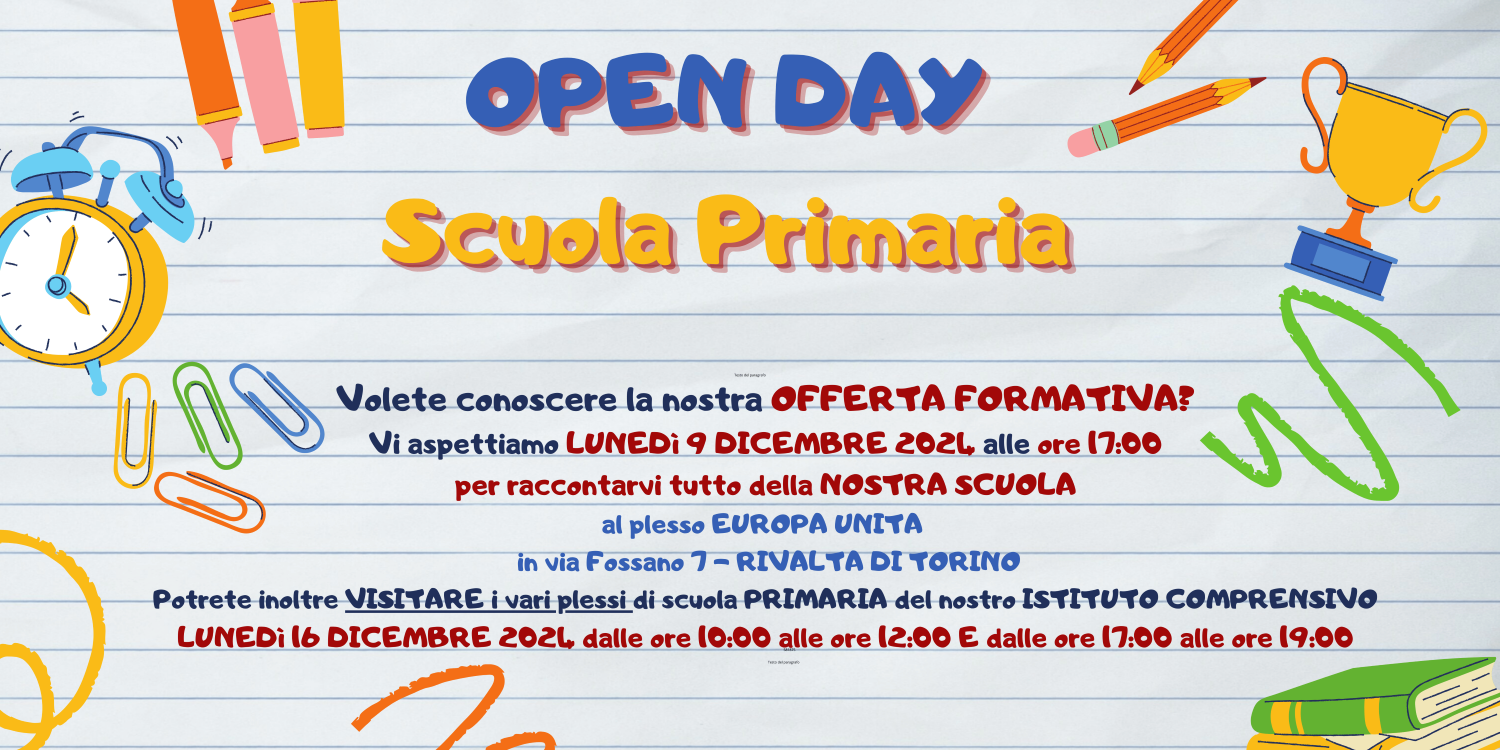 OPEN DAY SCUOLA PRIMARIA