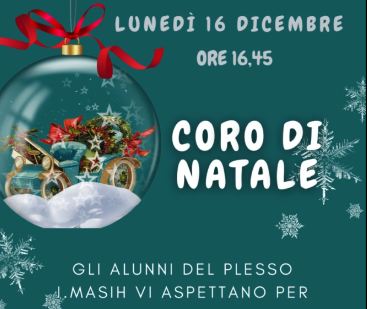 INVITO SALUTI DI NATALE 16 DICEMBRE 2024 - PRIMARIA MASIH